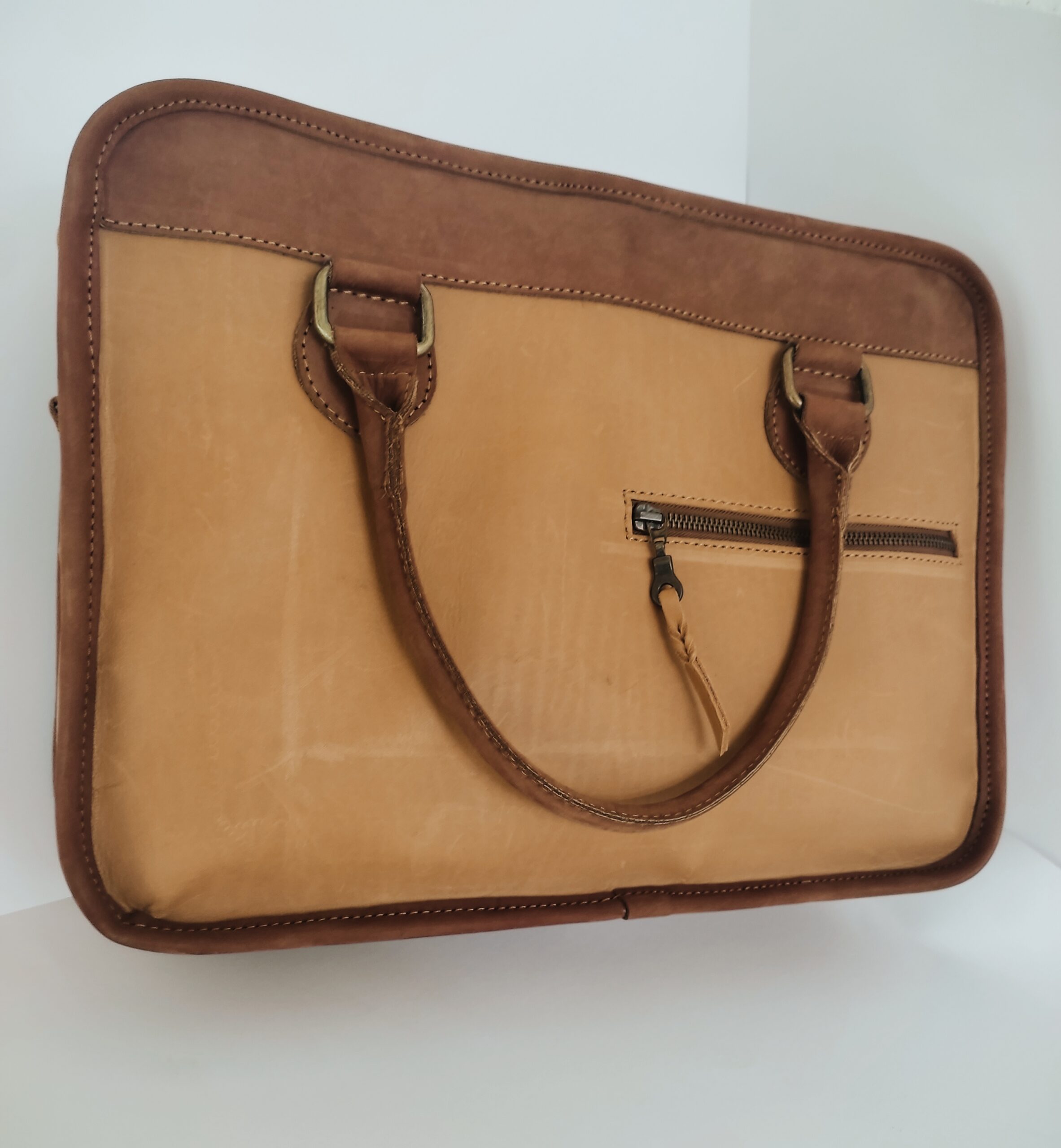 Laptop Front Pocket Bag Brown - Image 3