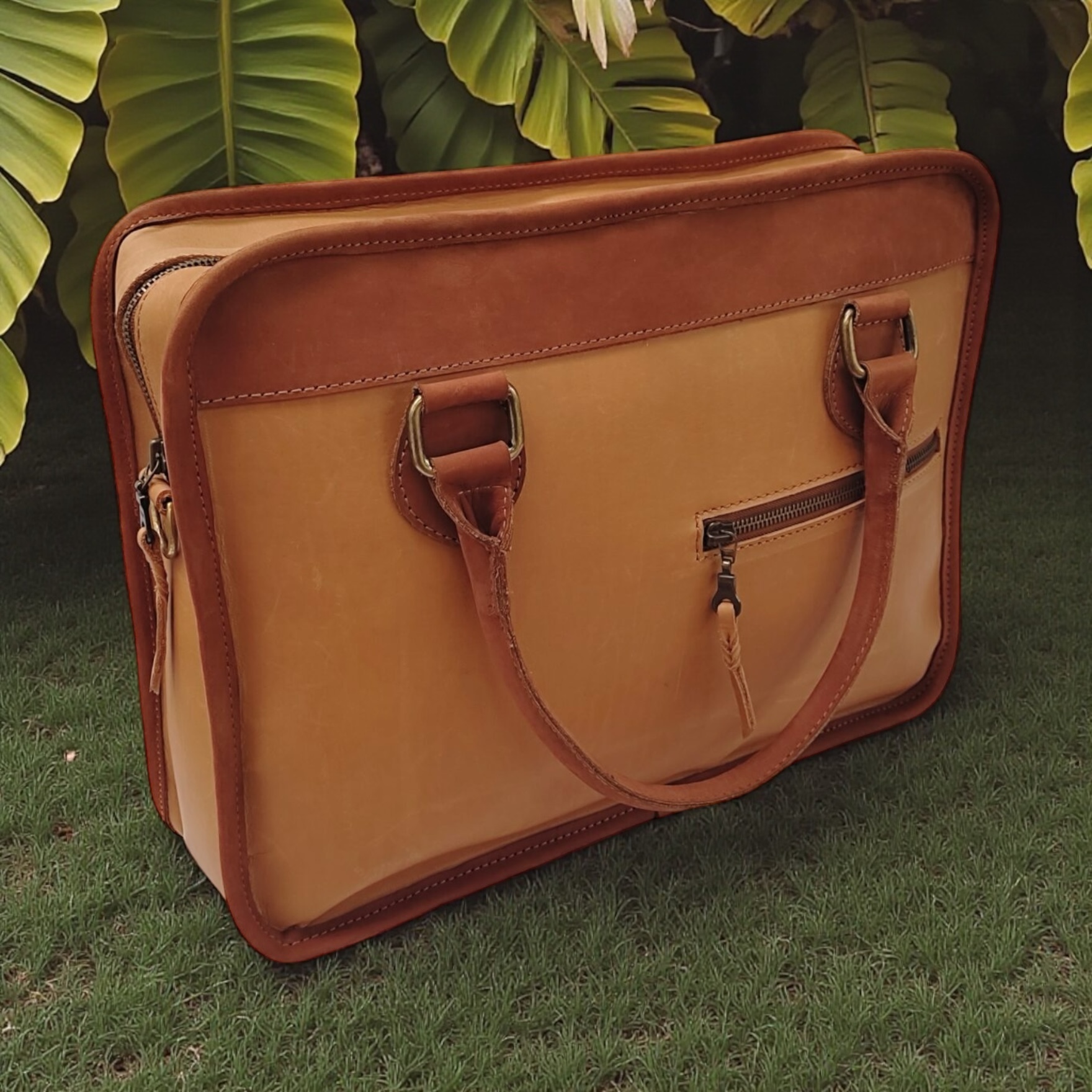 Laptop Front Pocket Bag Brown